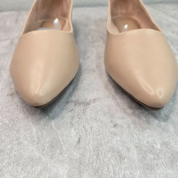 Minimalist Ballet Flats Size 11 Tan Pointed Toe Comfort Dressy Ballerina Shoes - Picture 3 of 11